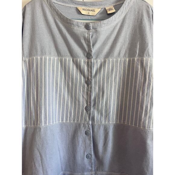 Béchamel II 100% Cotton Blue Dress & Button-Up Cover-Up Set Size 1X & 2X - Picture 5 of 14